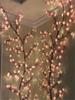 1pc 1.9m/6.23ft - 96 LED Cherry Blossom Tree Vine Lights (Pink/Blue), USB Powered With 8 Flashing Modes, Soft & Bendable, Suitable For Home Decor/Fairy Garden/Room Decoration/Wall Decor/Yard/Holiday Party/Gaming Room/Office
